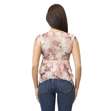 Juniors' Madden Girl Cap Sleeve Hankerchief Top
