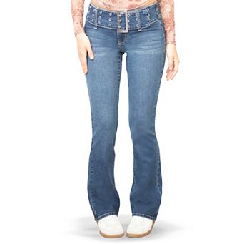 Juniors' madden girl Belted Bootcut Jeans