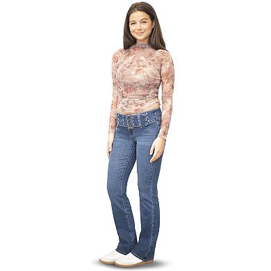 Juniors' madden girl Belted Bootcut Jeans
