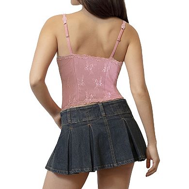 Juniors' Madden Girl Lace Trim Bustier Top with Rosette