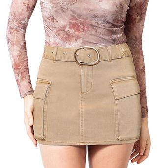 Juniors' madden girl Self Belted Mini Skirt