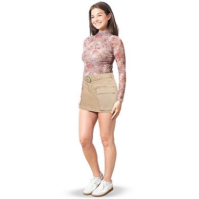 Juniors' madden girl Self Belted Mini Skirt