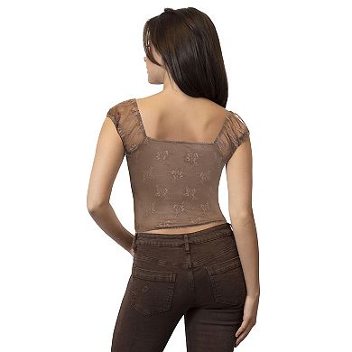 Juniors' Madden Girl Mini Cap Sleeve Emma Top
