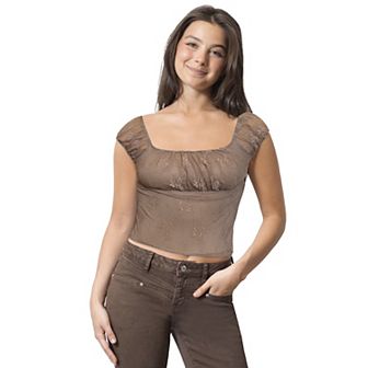 Juniors' Madden Girl Mini Cap Sleeve Emma Top