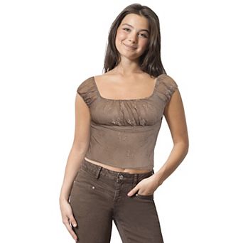 Juniors' Madden Girl Mini Cap Sleeve Emma Top