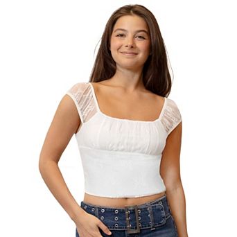 Juniors' Madden Girl Mini Cap Sleeve Emma Top