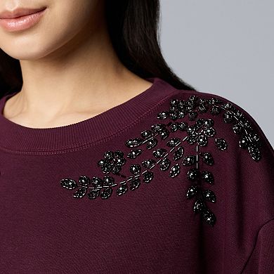 Women's Simply Vera Vera Wang Embellished Sweatshirt