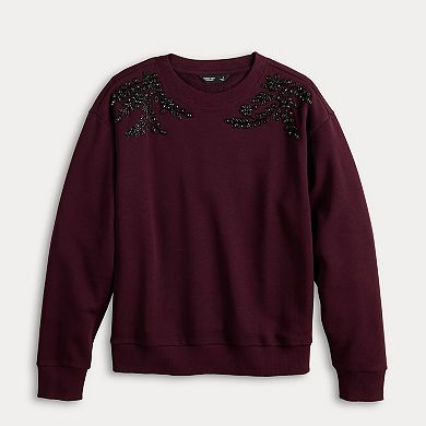 Women's Simply Vera Vera Wang Embellished Sweatshirt