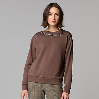 Women's Simply Vera Vera Wang Embellished Sweatshirt