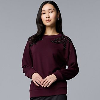 Women's Simply Vera Vera Wang Embellished Sweatshirt