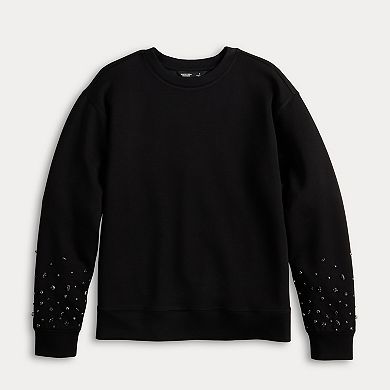 Women's Simply Vera Vera Wang Sleeve Embellished Sweatshirt
