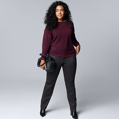 Plus Size Simply Vera Vera Wang Embellished Sweatshirt