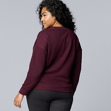 Plus Size Simply Vera Vera Wang Embellished Sweatshirt