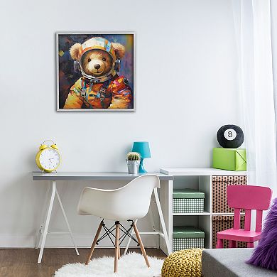 Stupell Home Decor Teddy Bear Astronaut Framed Giclee Wall Art