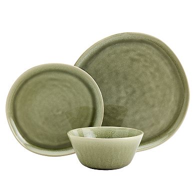 Mingle & Co. 12-piece Reactive Green Dinnerware Set