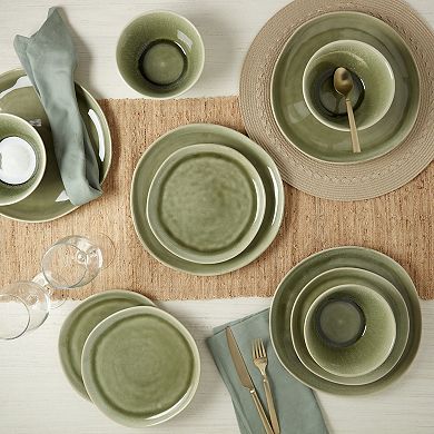 Mingle & Co. 12-piece Reactive Green Dinnerware Set