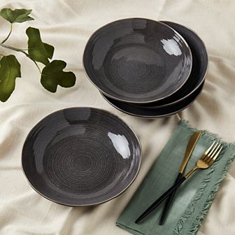 Mingle & Co. Hand Spun 4 pc Deep Plate Set