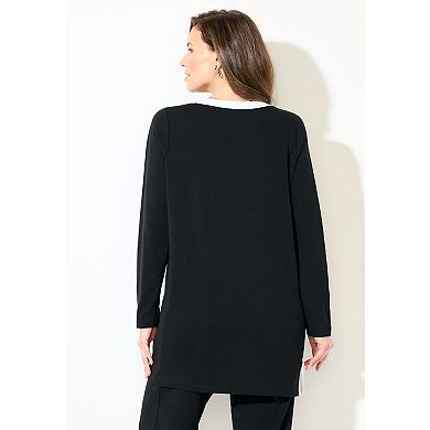 Catherines Women's Plus Size Suprema Studio Contrast Tunic