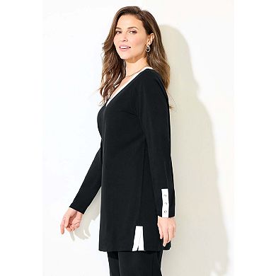 Catherines Women's Plus Size Suprema Studio Contrast Tunic