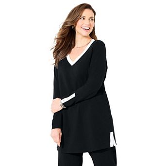 Catherines Women's Plus Size Suprema Studio Contrast Tunic