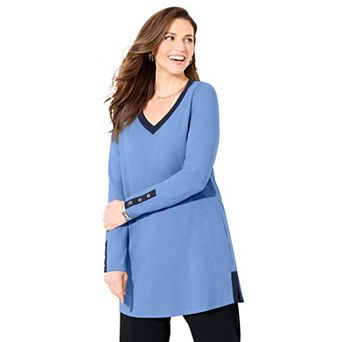 Catherines Women's Plus Size Suprema Studio Contrast Tunic