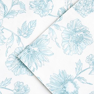 Fiesta Botanical Floral White & Blue Reversible Placemat 4-Pack