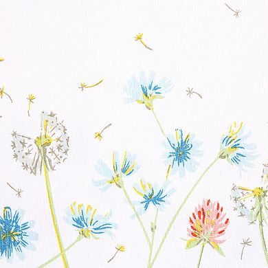 Fiesta Breezy Floral White, Blue & Pink Reversible Machine Washable Placemat 4-Pack