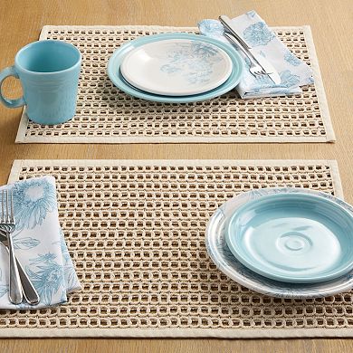 Fiesta Kai Macrame Woven Cotton Machine Washable Placemat 4-Pack