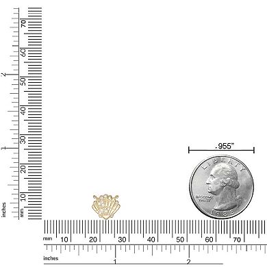 Gemminded 18k Gold Over Silver Lab-Created Diamond Accent Seashell Pendant Necklace