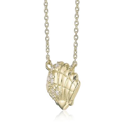 Gemminded 18k Gold Over Silver Lab-Created Diamond Accent Seashell Pendant Necklace
