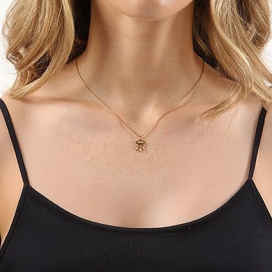 Gemminded 18k Gold Over Silver Lab-Created Diamond Accent Eye Pendant Necklace