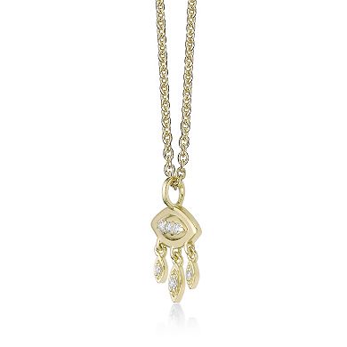 Gemminded 18k Gold Over Silver Lab-Created Diamond Accent Eye Pendant Necklace