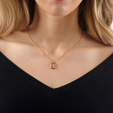 Gemminded 18k Gold Over Silver Lab-Created Diamond Accent Framed Cross Pendant Necklace