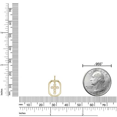 Gemminded 18k Gold Over Silver Lab-Created Diamond Accent Framed Cross Pendant Necklace