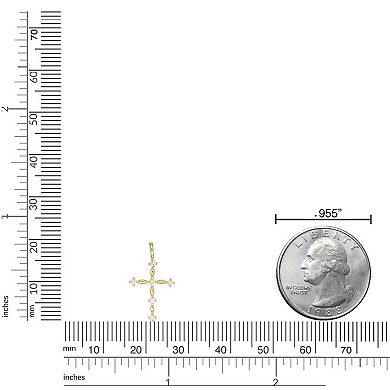 Gemminded 18k Gold Over Silver Lab-Created Diamond Accent Cross Pendant Necklace