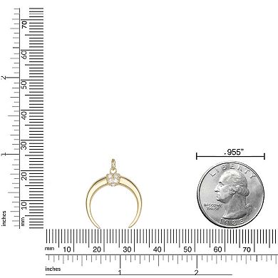 Gemminded 18k Gold Over Silver Lab-Created Diamond Accent Crescent Moon Pendant Necklace