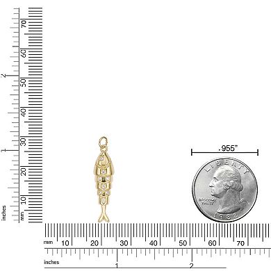 Gemminded 18k Gold Over Silver Lab-Created Diamond Accent Fish Pendant Necklace