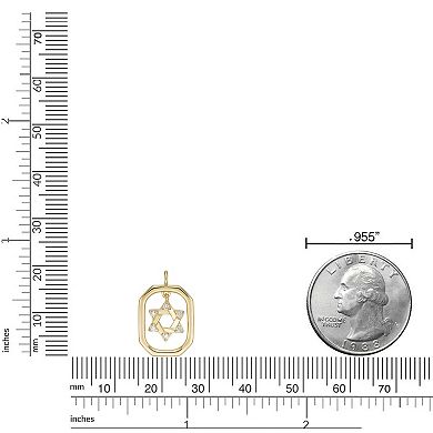 Gemminded 18k Gold Over Silver Lab-Created Diamond Accent Framed Star Of David Pendant Necklace