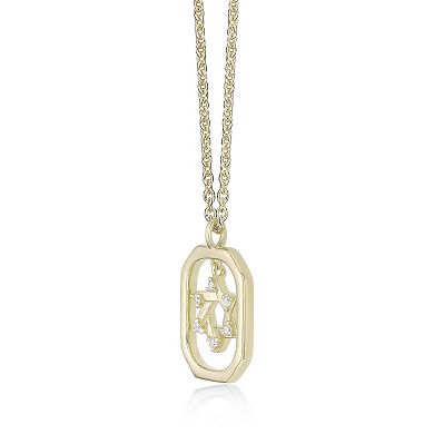 Gemminded 18k Gold Over Silver Lab-Created Diamond Accent Framed Star Of David Pendant Necklace