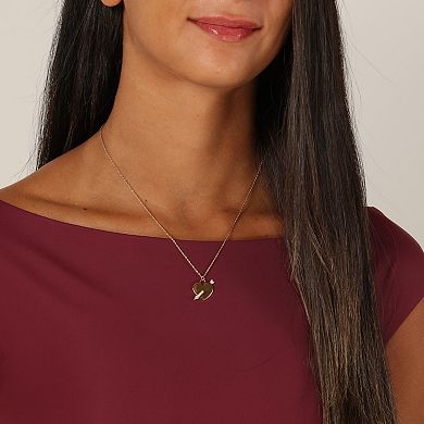 Gemminded 18K Gold Over Sterling Silver Lab-Grown Diamond Accent Heart Pendant Necklace