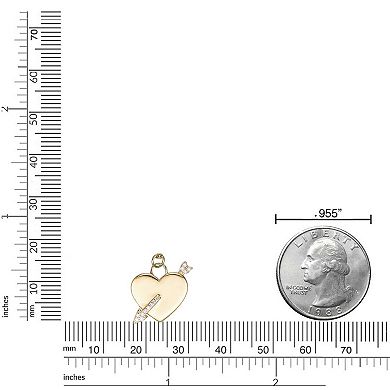 Gemminded 18K Gold Over Sterling Silver Lab-Grown Diamond Accent Heart Pendant Necklace