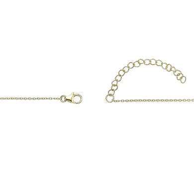 Gemminded 18k Gold Over Silver Lab-Created Diamond Accent Heart And Arrow Pendant Necklace