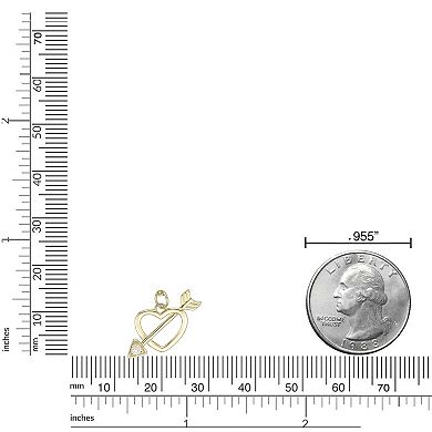 Gemminded 18k Gold Over Silver Lab-Created Diamond Accent Heart And Arrow Pendant Necklace