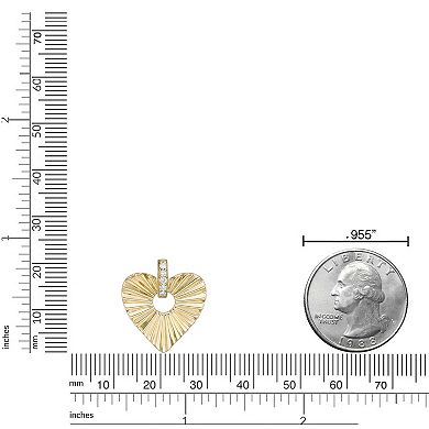 Gemminded 18k Gold Over Silver Lab-Created Diamond Accent Starburst Heart Pendant Necklace
