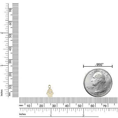 Gemminded 18k Gold Over Silver Lab-Created Diamond Accent Hamsa Pendant Necklace