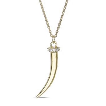 Gemminded 18k Gold Over Silver 1/10 Carat T.W. Lab-Grown Diamond Pendant Necklace