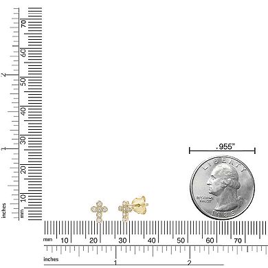 Gemminded 18k Gold Over Silver Lab-Grown Diamond Accent Earrings