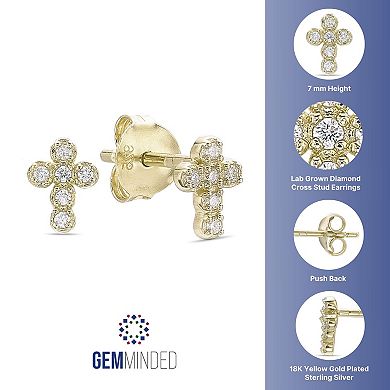 Gemminded 18k Gold Over Silver Lab-Grown Diamond Accent Earrings