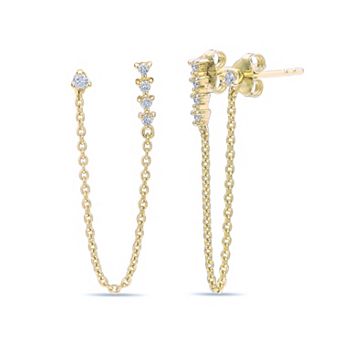 Gemminded 18k Gold Over Silver 1/8 Carat T.W. Lab-Grown Diamond Earrings