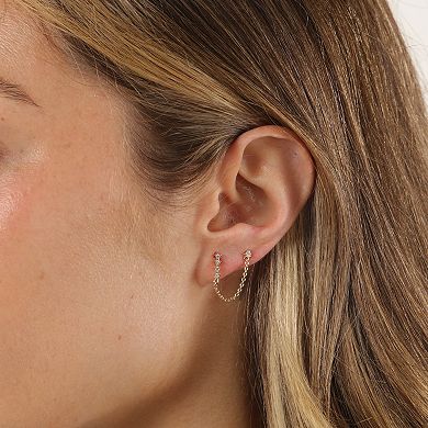 Gemminded 18k Gold Over Silver 1/8 Carat T.W. Lab-Grown Diamond Earrings